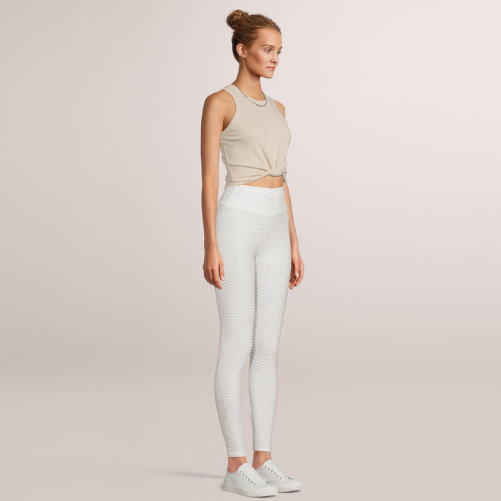 SOBEYO Womens'  Legging Bubble Stretchable White