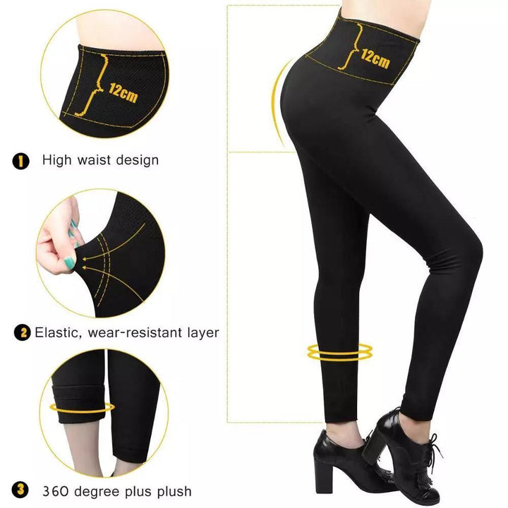 2 Pack Women‚Äôs Fleece Lined Leggings High Waist Stretchy warm