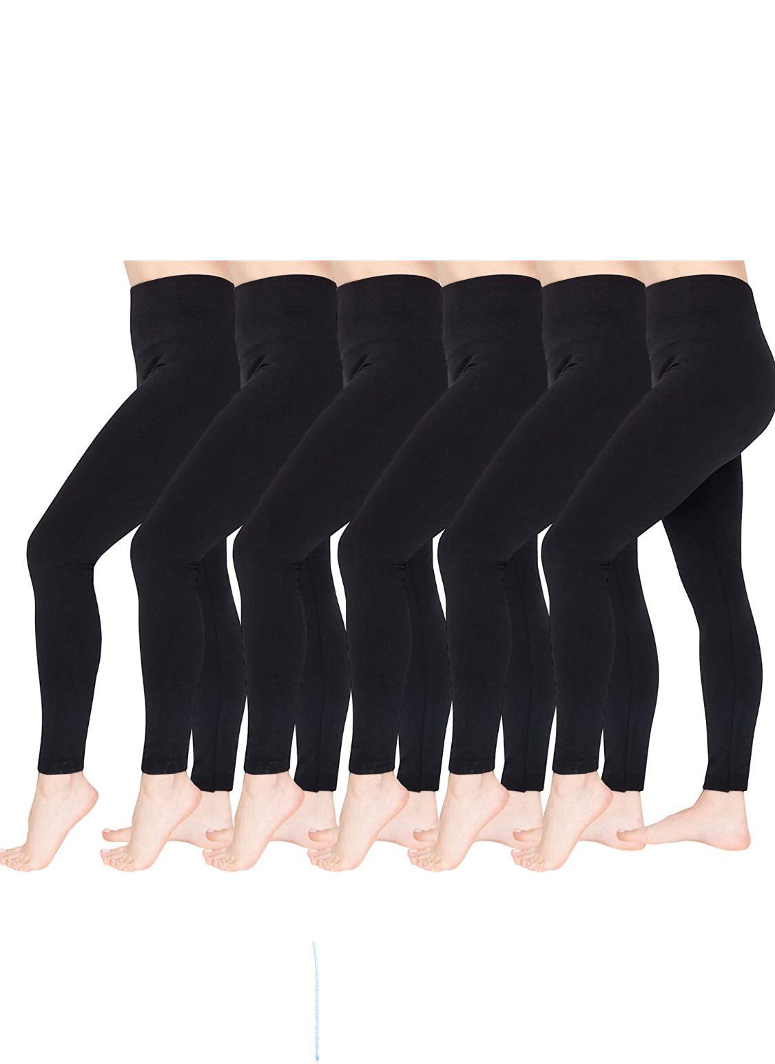 2 Pack Women‚Äôs Fleece Lined Leggings High Waist Stretchy warm