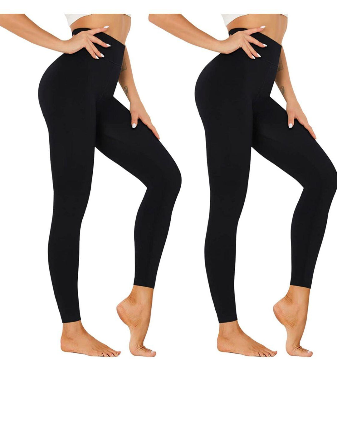 2 Pack Women‚Äôs Fleece Lined Leggings High Waist Stretchy warm