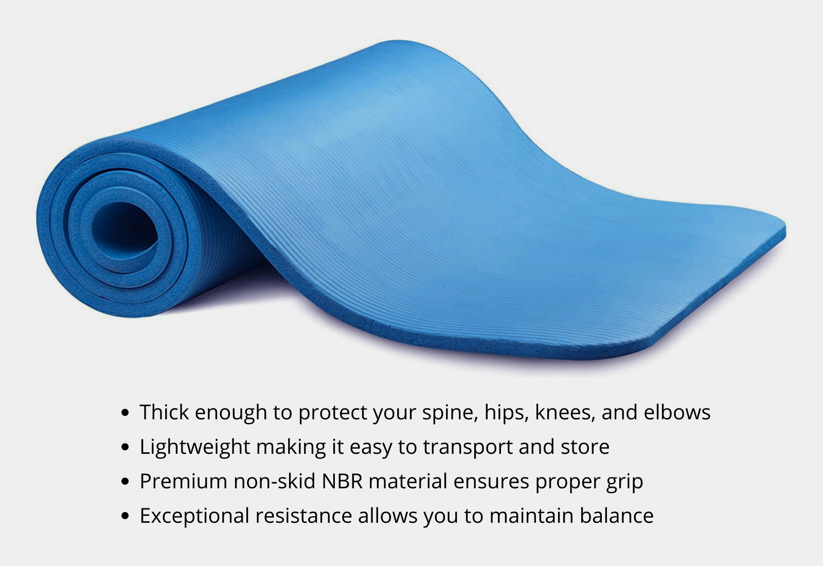 Thick Yoga and Pilates Exercise Mat with Carrying Strap