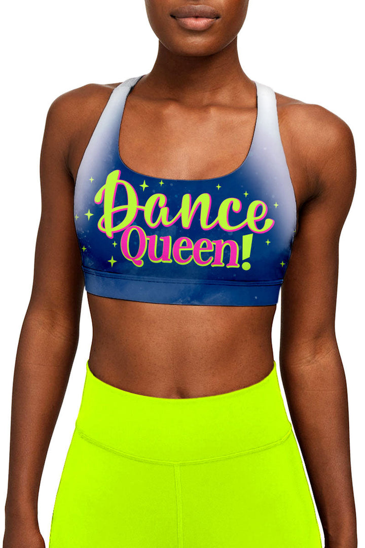 Dance Queen! Stella Blue Seamless Racerback Sport Yoga Bra - Women