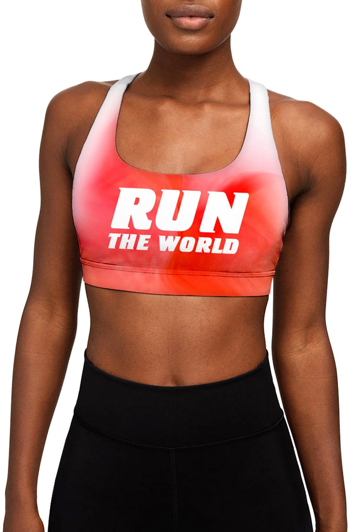 Run the World Stella Red Seamless Racerback Running Sport Bra - Women