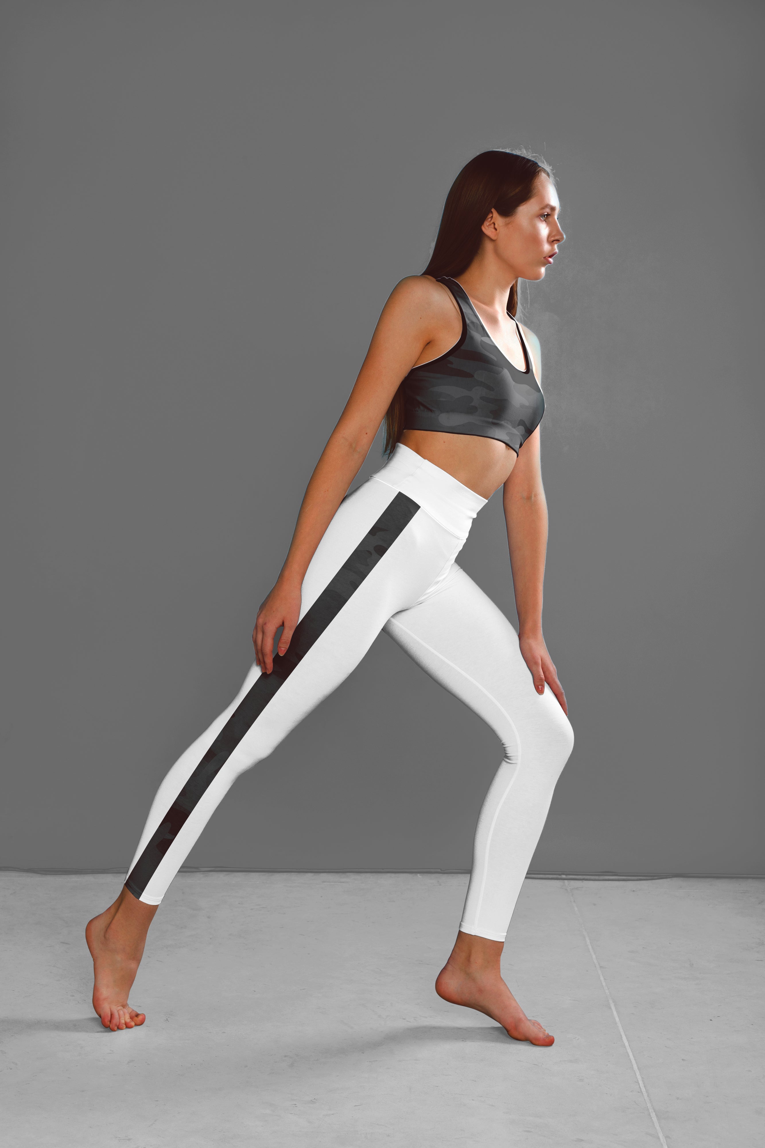 Black Camo Striped Fitness Set